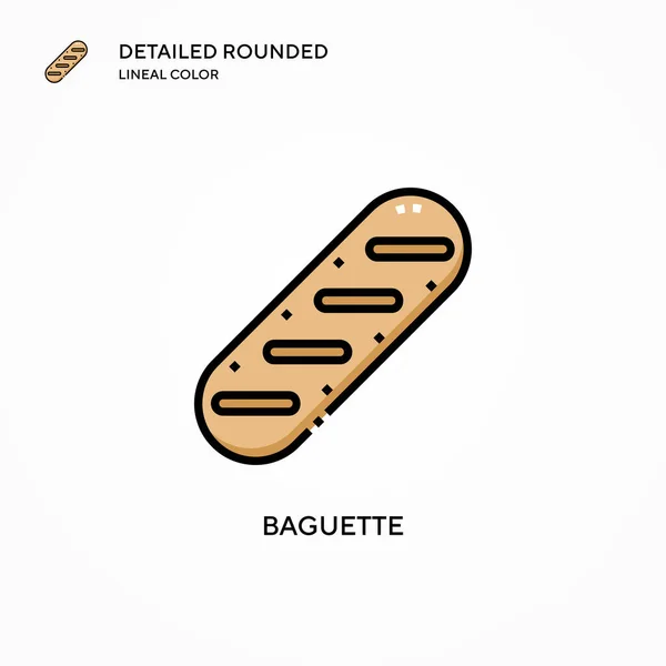 Ícone Vetorial Baguette Conceitos Modernos Ilustração Vetorial Fácil Editar Personalizar — Vetor de Stock