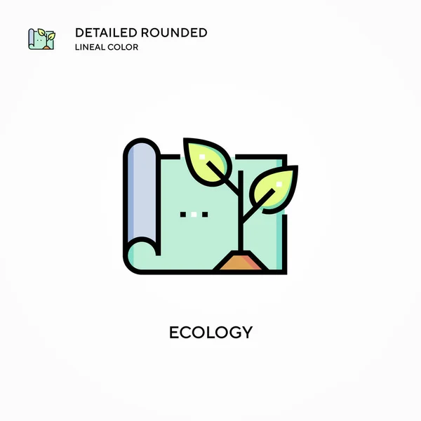 Icono Del Vector Ecología Conceptos Modernos Ilustración Vectorial Fácil Editar — Vector de stock