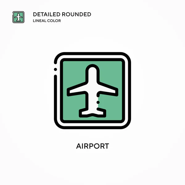 Icono Vectorial Aeropuerto Conceptos Modernos Ilustración Vectorial Fácil Editar Personalizar — Archivo Imágenes Vectoriales