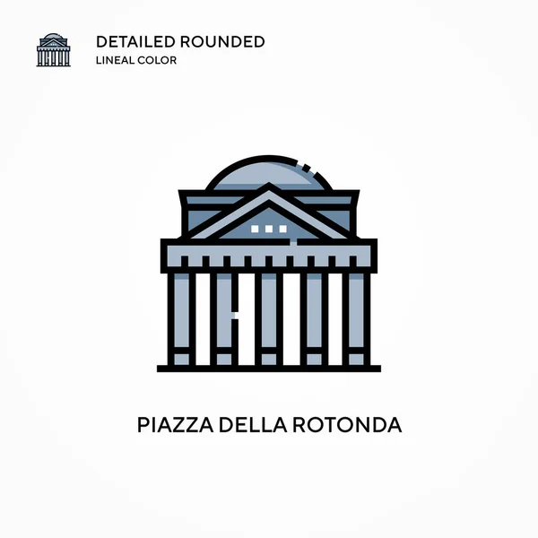 Piazza Della Rotonda Vector Icon Modern Vector Illustration Concepts Easy — Stock Vector