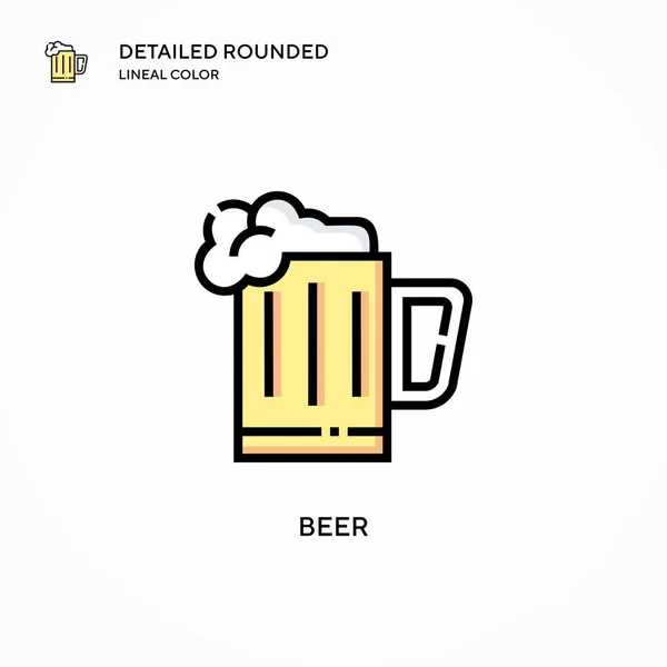 Ícone Vetorial Cerveja Conceitos Modernos Ilustração Vetorial Fácil Editar Personalizar — Vetor de Stock