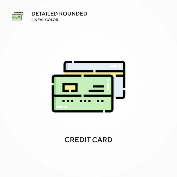 信用卡矢量图标 现代矢量图解概念 容易编辑和定制 — 图库矢量图片