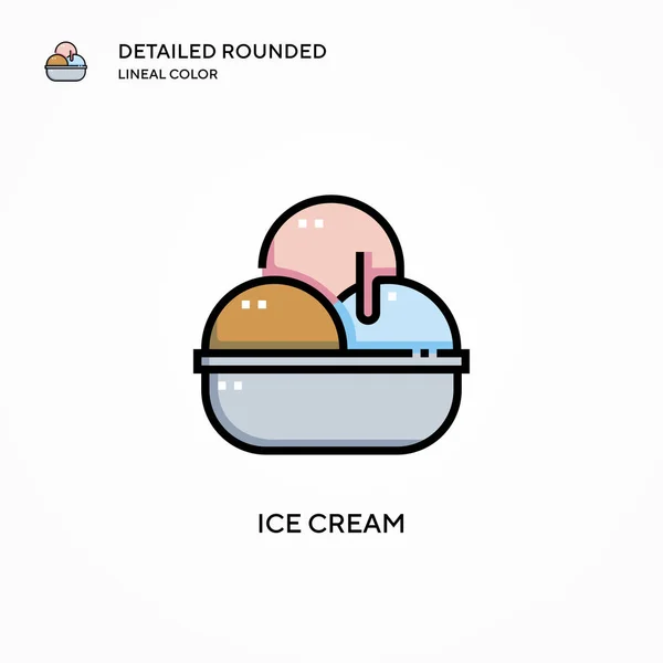 Ice Cream Vector Icon Modern Vector Illustration Concepts Easy Edit — Stock Vector