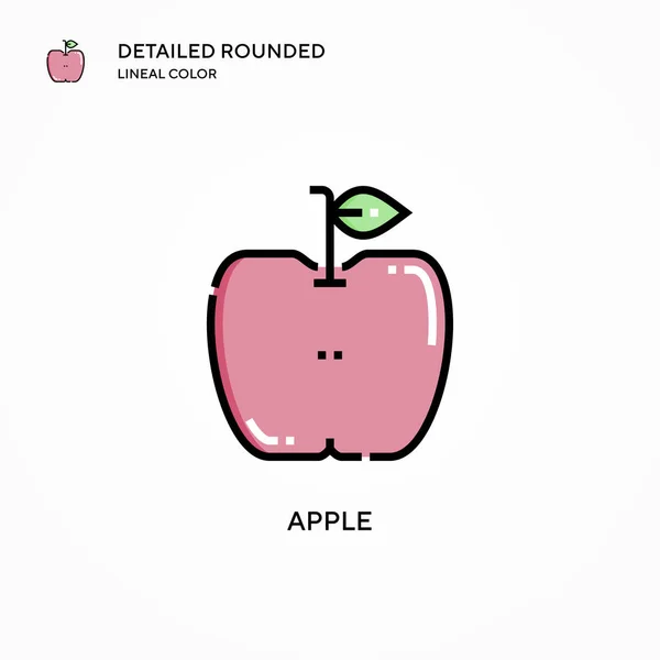 Icono Vector Apple Conceptos Modernos Ilustración Vectorial Fácil Editar Personalizar — Archivo Imágenes Vectoriales