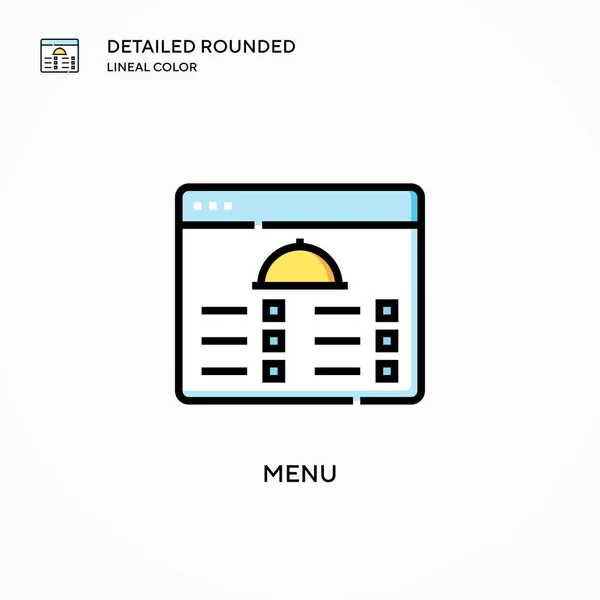 Ikona Wektora Menu Nowoczesne Koncepcje Ilustracji Wektorowej Łatwy Edycji Dostosowania — Wektor stockowy