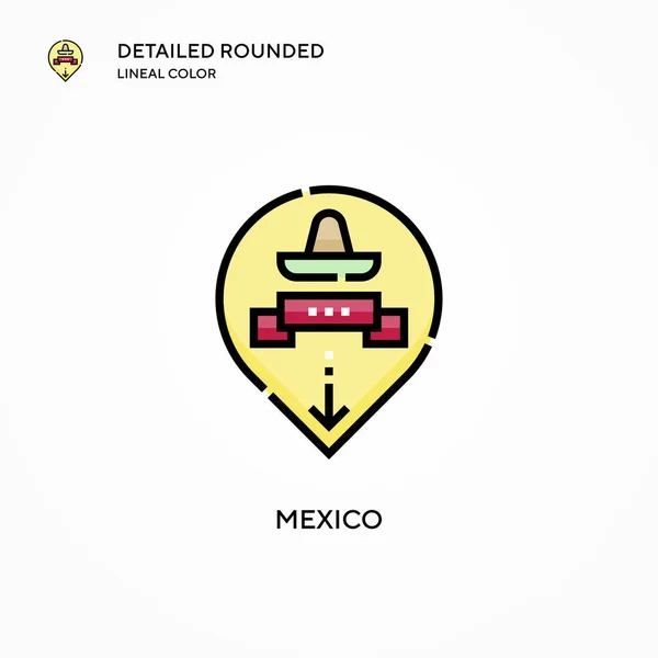 México Vector Icono Conceptos Modernos Ilustración Vectorial Fácil Editar Personalizar — Archivo Imágenes Vectoriales