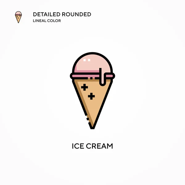 Icono Del Vector Helado Conceptos Modernos Ilustración Vectorial Fácil Editar — Archivo Imágenes Vectoriales