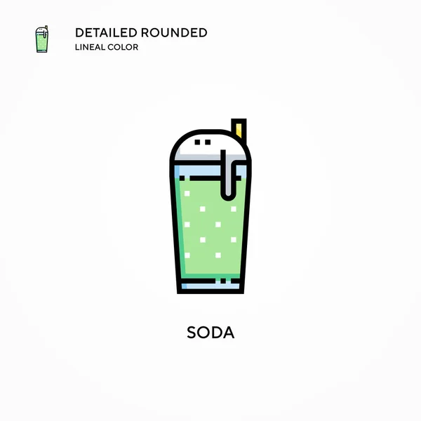 Icono Vector Soda Conceptos Modernos Ilustración Vectorial Fácil Editar Personalizar — Vector de stock