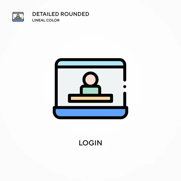 Login Vector Icon Modern Vector Illustration Concepts Easy Edit Customize — Stock Vector