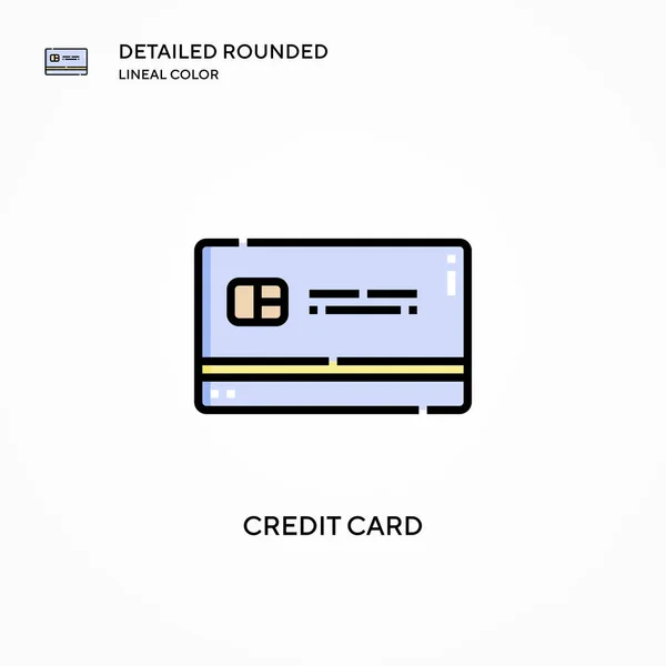 Ícone Vetor Cartão Crédito Conceitos Modernos Ilustração Vetorial Fácil Editar — Vetor de Stock