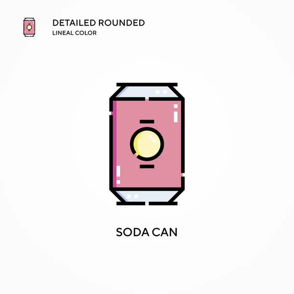 Soda Can Vector Icon Modern Vector Illustration Concepts Easy Edit — Stock Vector