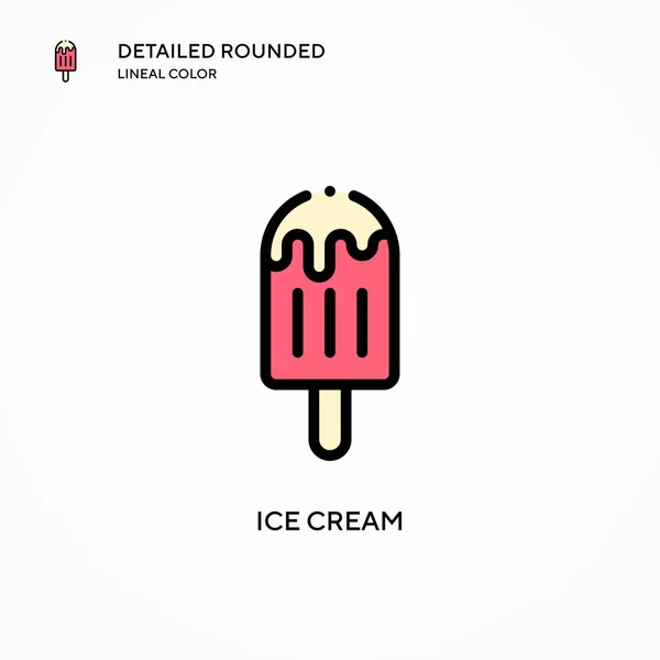 Icono Del Vector Helado Conceptos Modernos Ilustración Vectorial Fácil Editar — Vector de stock