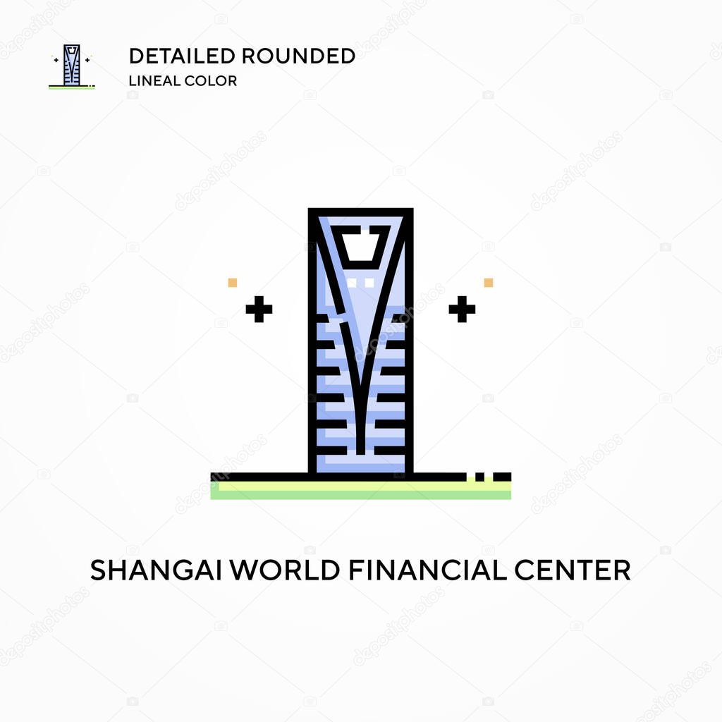 Shangai world financial center vector icon. Modern vector illustration concepts. Easy to edit and customize.