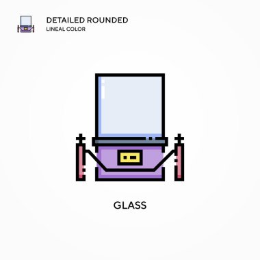 Cam vektör simgesi. Modern vektör illüstrasyon kavramları. Düzenlemesi ve kişiselleştirmesi kolay.