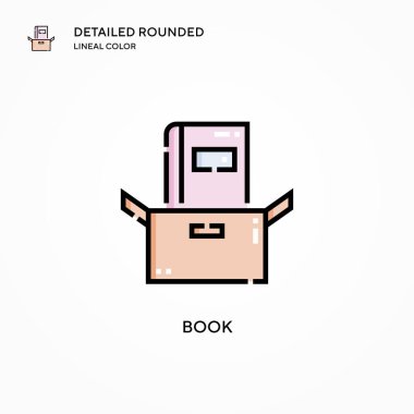 Kitap vektör simgesi. Modern vektör illüstrasyon kavramları. Düzenlemesi ve kişiselleştirmesi kolay.