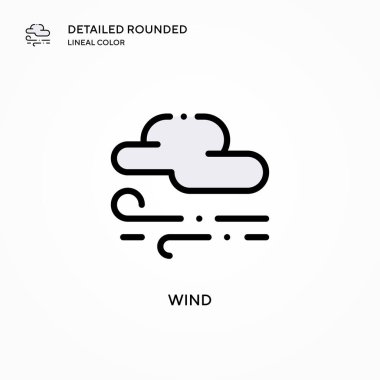 Rüzgar vektör simgesi. Modern vektör illüstrasyon kavramları. Düzenlemesi ve kişiselleştirmesi kolay.
