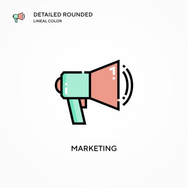Pazarlama vektör simgesi. Modern vektör illüstrasyon kavramları. Düzenlemesi ve kişiselleştirmesi kolay.