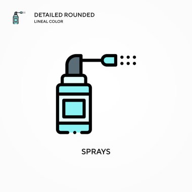Sprey vektör simgesi. Modern vektör illüstrasyon kavramları. Düzenlemesi ve kişiselleştirmesi kolay.