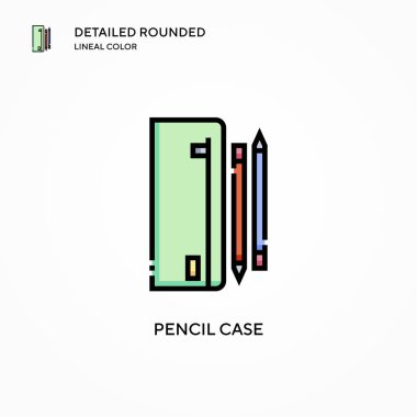 Kalem kutusu vektör simgesi. Modern vektör illüstrasyon kavramları. Düzenlemesi ve kişiselleştirmesi kolay.