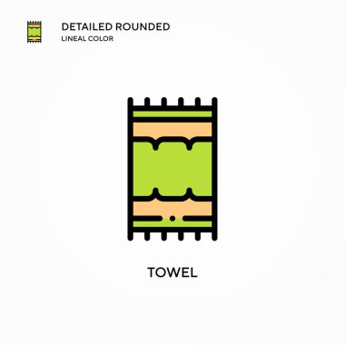 Havlu vektör simgesi. Modern vektör illüstrasyon kavramları. Düzenlemesi ve kişiselleştirmesi kolay.