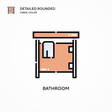 Banyo vektör simgesi. Modern vektör illüstrasyon kavramları. Düzenlemesi ve kişiselleştirmesi kolay.