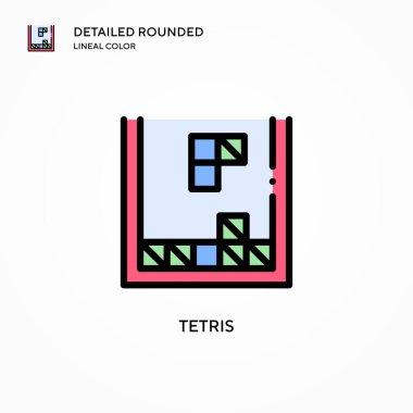 Tetris vektör simgesi. Modern vektör illüstrasyon kavramları. Düzenlemesi ve kişiselleştirmesi kolay.
