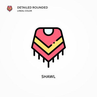Şal vektör simgesi. Modern vektör illüstrasyon kavramları. Düzenlemesi ve kişiselleştirmesi kolay.