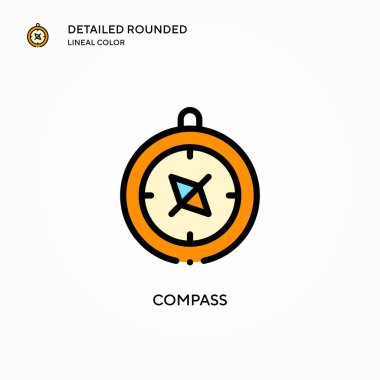 Pusula vektör simgesi. Modern vektör illüstrasyon kavramları. Düzenlemesi ve kişiselleştirmesi kolay.