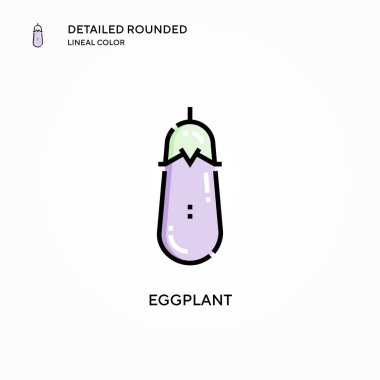 Patlıcan vektör simgesi. Modern vektör illüstrasyon kavramları. Düzenlemesi ve kişiselleştirmesi kolay.