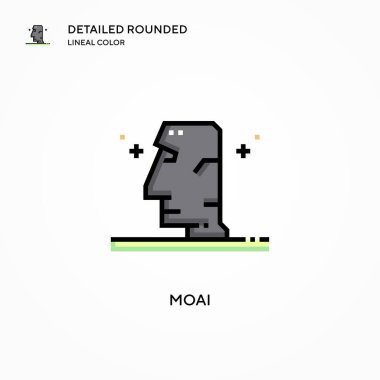 Moai vektör simgesi. Modern vektör illüstrasyon kavramları. Düzenlemesi ve kişiselleştirmesi kolay.