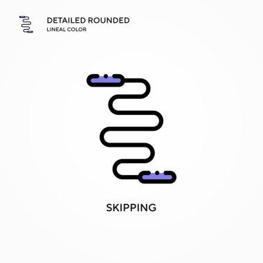 Vektör simgesi atlanıyor. Modern vektör illüstrasyon kavramları. Düzenlemesi ve kişiselleştirmesi kolay.