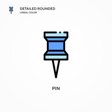 Pin vektör simgesi. Modern vektör illüstrasyon kavramları. Düzenlemesi ve kişiselleştirmesi kolay.