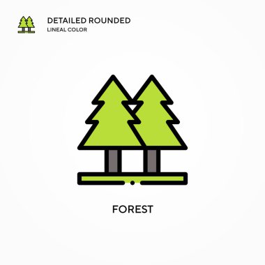 Orman vektör simgesi. Modern vektör illüstrasyon kavramları. Düzenlemesi ve kişiselleştirmesi kolay.