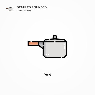 Pan vektör simgesi. Modern vektör illüstrasyon kavramları. Düzenlemesi ve kişiselleştirmesi kolay.