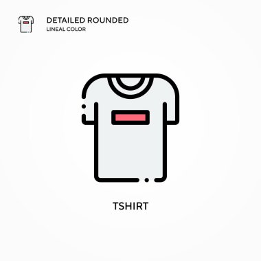 Tshirt vektör simgesi. Modern vektör illüstrasyon kavramları. Düzenlemesi ve kişiselleştirmesi kolay.