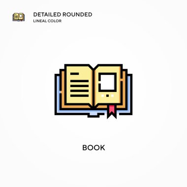 Kitap vektör simgesi. Modern vektör illüstrasyon kavramları. Düzenlemesi ve kişiselleştirmesi kolay.