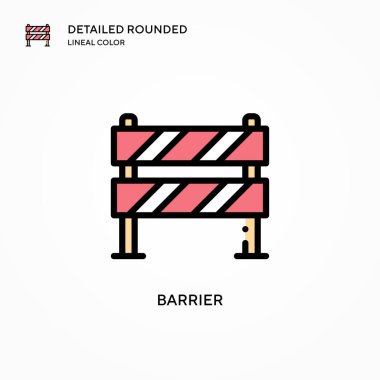 Bariyer vektör simgesi. Modern vektör illüstrasyon kavramları. Düzenlemesi ve kişiselleştirmesi kolay.