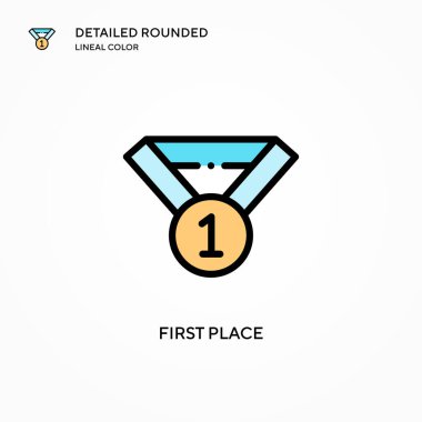 Birincilik vektör simgesi. Modern vektör illüstrasyon kavramları. Düzenlemesi ve kişiselleştirmesi kolay.