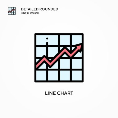 Çizgi çizelgesi vektör simgesi. Modern vektör illüstrasyon kavramları. Düzenlemesi ve kişiselleştirmesi kolay.
