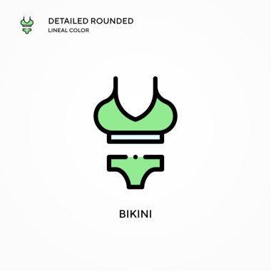Bikini vektör simgesi. Modern vektör illüstrasyon kavramları. Düzenlemesi ve kişiselleştirmesi kolay.