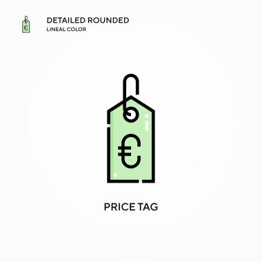 Fiyat etiketi vektör simgesi. Modern vektör illüstrasyon kavramları. Düzenlemesi ve kişiselleştirmesi kolay.