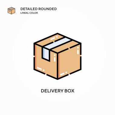 Teslimat kutusu vektör simgesi. Modern vektör illüstrasyon kavramları. Düzenlemesi ve kişiselleştirmesi kolay.