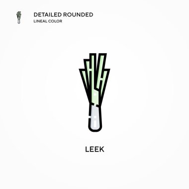 Pırasa vektör simgesi. Modern vektör illüstrasyon kavramları. Düzenlemesi ve kişiselleştirmesi kolay.