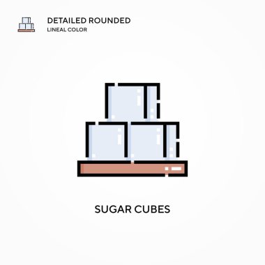 Şeker küpleri vektör simgesi. Modern vektör illüstrasyon kavramları. Düzenlemesi ve kişiselleştirmesi kolay.