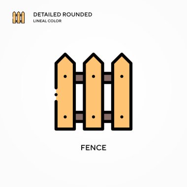 Çit vektör simgesi. Modern vektör illüstrasyon kavramları. Düzenlemesi ve kişiselleştirmesi kolay.