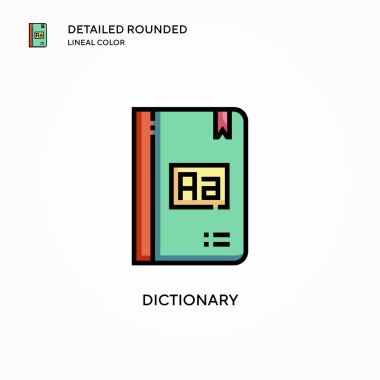 Sözlük vektör simgesi. Modern vektör illüstrasyon kavramları. Düzenlemesi ve kişiselleştirmesi kolay.