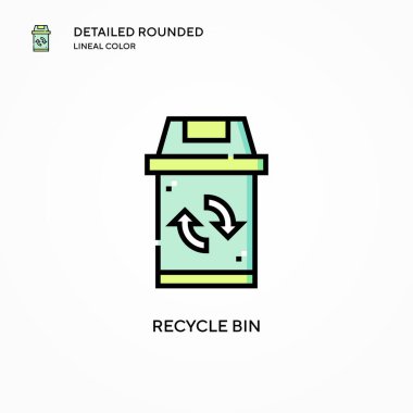 Çöp kutusu vektör simgesini geri dönüştür. Modern vektör illüstrasyon kavramları. Düzenlemesi ve kişiselleştirmesi kolay.