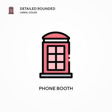Telefon kulübesi vektör simgesi. Modern vektör illüstrasyon kavramları. Düzenlemesi ve kişiselleştirmesi kolay.
