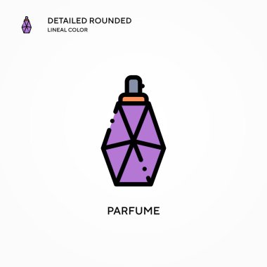 Parfüm vektör simgesi. Modern vektör illüstrasyon kavramları. Düzenlemesi ve kişiselleştirmesi kolay.