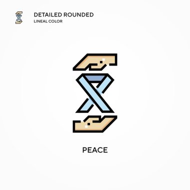 Barış vektör simgesi. Modern vektör illüstrasyon kavramları. Düzenlemesi ve kişiselleştirmesi kolay.